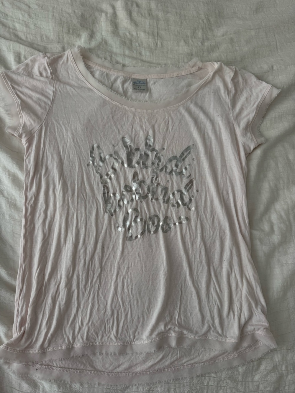 Cinderella x Lauren Conrad Light Pink Glitter Graphic Tee Bibbidi Bobbidi Boo